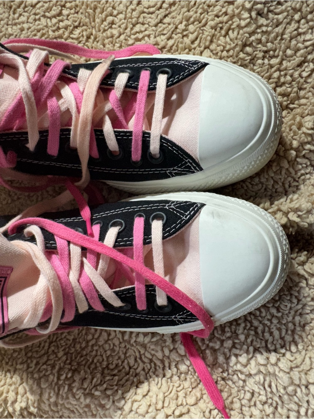 Converse All Star Platform Women's Pink & Black Low Top Sneakers - Picture 6 of 6